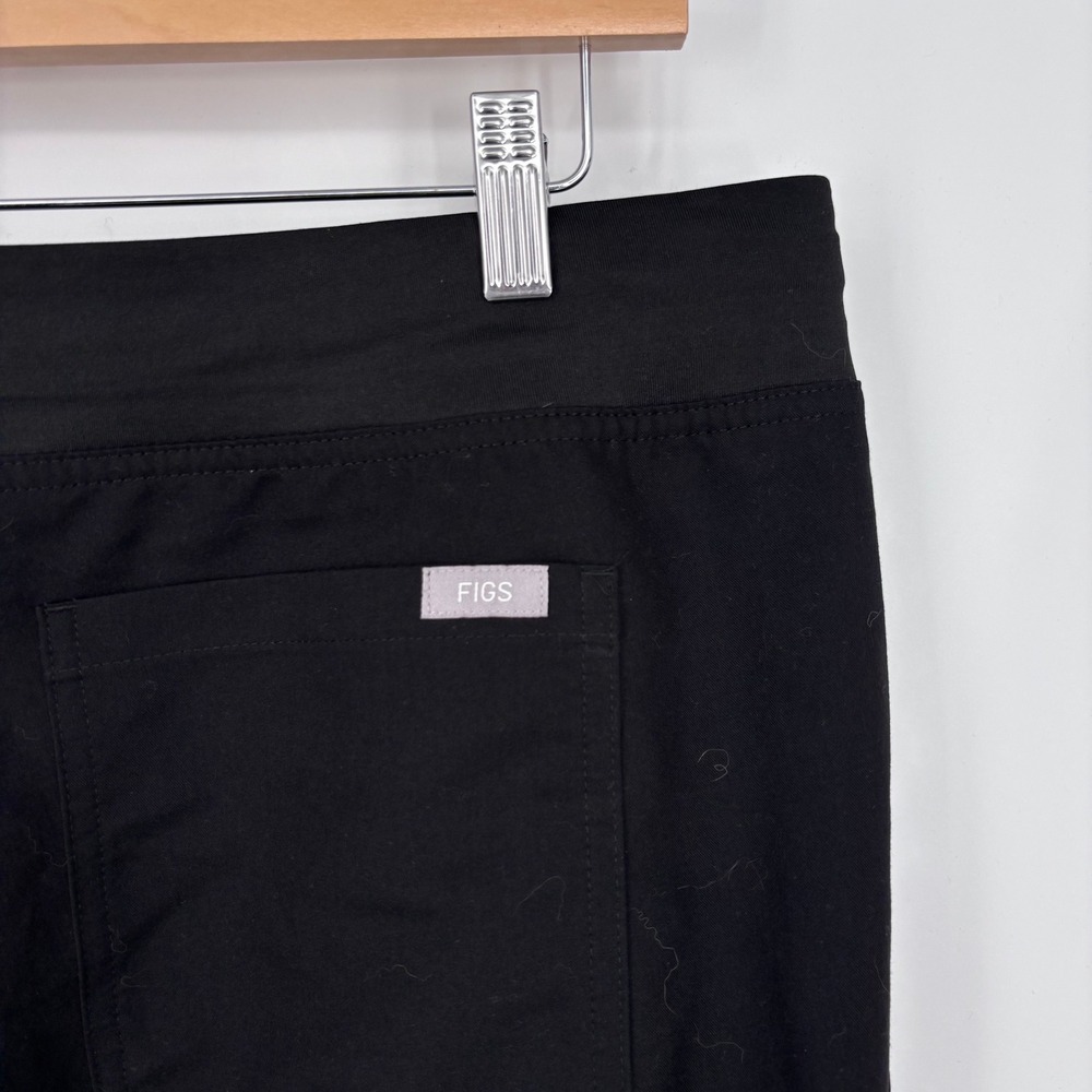 FIGS Livingston High Rise Scrub Pants Women L Black T21003 Yoga Waist Medical - Picture 5 of 9